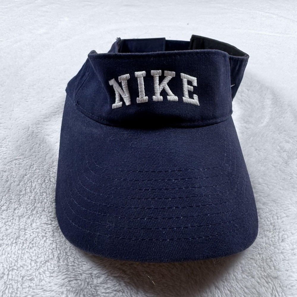 Nike‎ Hat Visor Mens One Size Blue Cotton Twill Sports Tennis Golf Adjustable